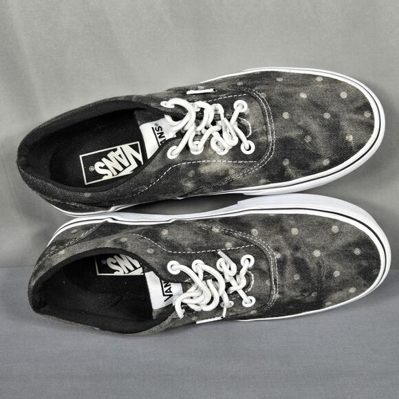 Vans Doheny Platform Sneakers Womens 8 Black Gray Canvas Polka Dot Skate Shoes - Picture 8 of 10